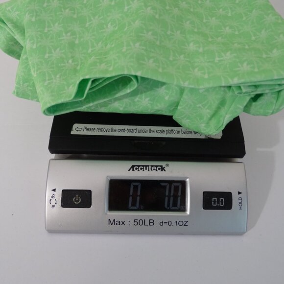 Greg Norman Green Palm Tree Print Golf Polo Shirt Men Size S Play Dry Stretch - Picture 12 of 12